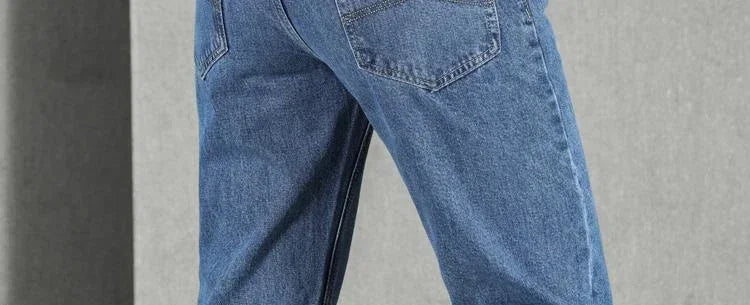Jeans for Men Work Wear Male Cowboy Pants 2024 Fashion Trousers High Quality Original Classic Straight with Pockets New in Baggy - KHOY