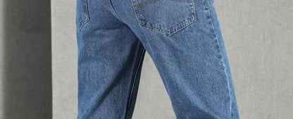 Jeans for Men Work Wear Male Cowboy Pants 2024 Fashion Trousers High Quality Original Classic Straight with Pockets New in Baggy - KHOY
