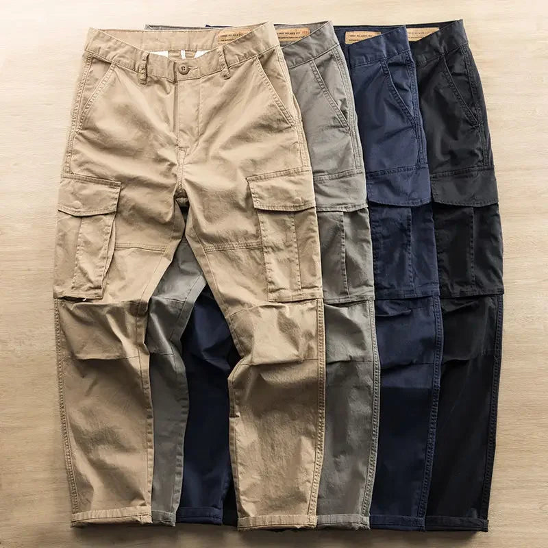 Men's Cargo Pants Work Wear Autumn Khaki Male Trousers Nylon Big Size Cheapest Designer Fashion Emo New in Baggy Long Slacks Y2k - KHOY