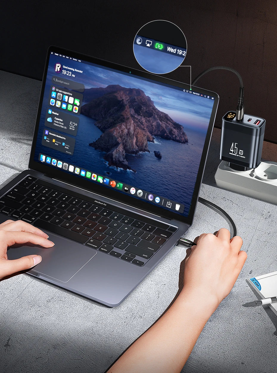 Tuodes 45w GaN Charger PPS PD USB Type C Fast Charging QC4.0 Quick Charge For iPhone 16 Macbook Air Tablet Samsung Xiaomi Laptop - KHOY