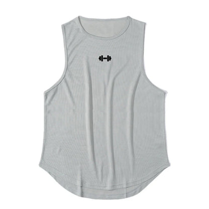 Summer Men's Gym Tank Top Fitness Training Clothing Quick-drying Loose Bodybuilding Sleeveless Shirt Men Fashion Basketball Vest - KHOY
