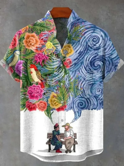 Hawaiian shirt 3D printed shirt retro casual summer vacation men's top - KHOY