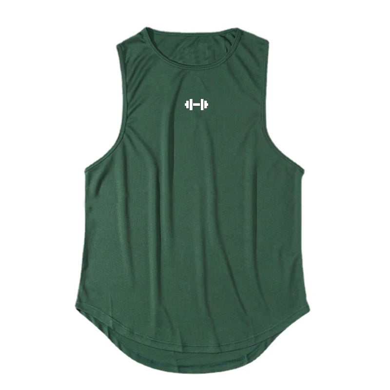 Summer Men's Gym Tank Top Fitness Training Clothing Quick-drying Loose Bodybuilding Sleeveless Shirt Men Fashion Basketball Vest - KHOY