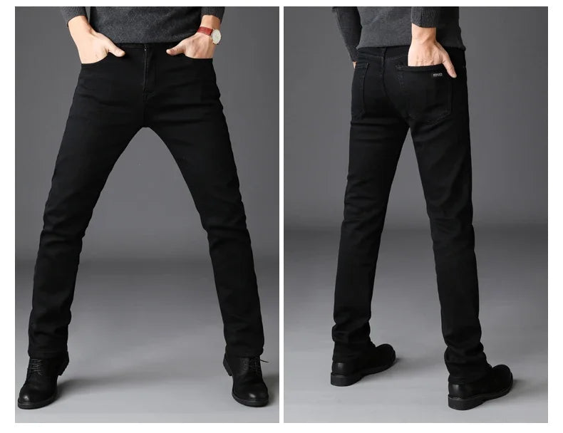 Men Classic Advanced Fashion Brand Jeans Jean Homme Man Soft Stretch Black Biker Masculino Denim Trousers Mens Pants Overalls - KHOY