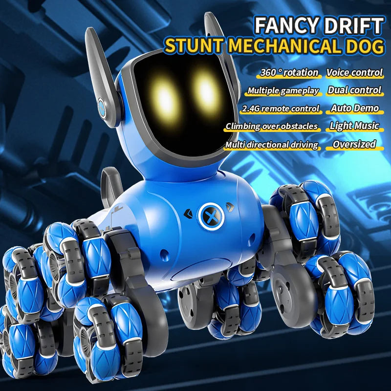 Remote control car Small Eight Wheel Gesture Sensing Multi functional Voice Interaction RC Stunt Machine Dog Q200 Children Toys - KHOY