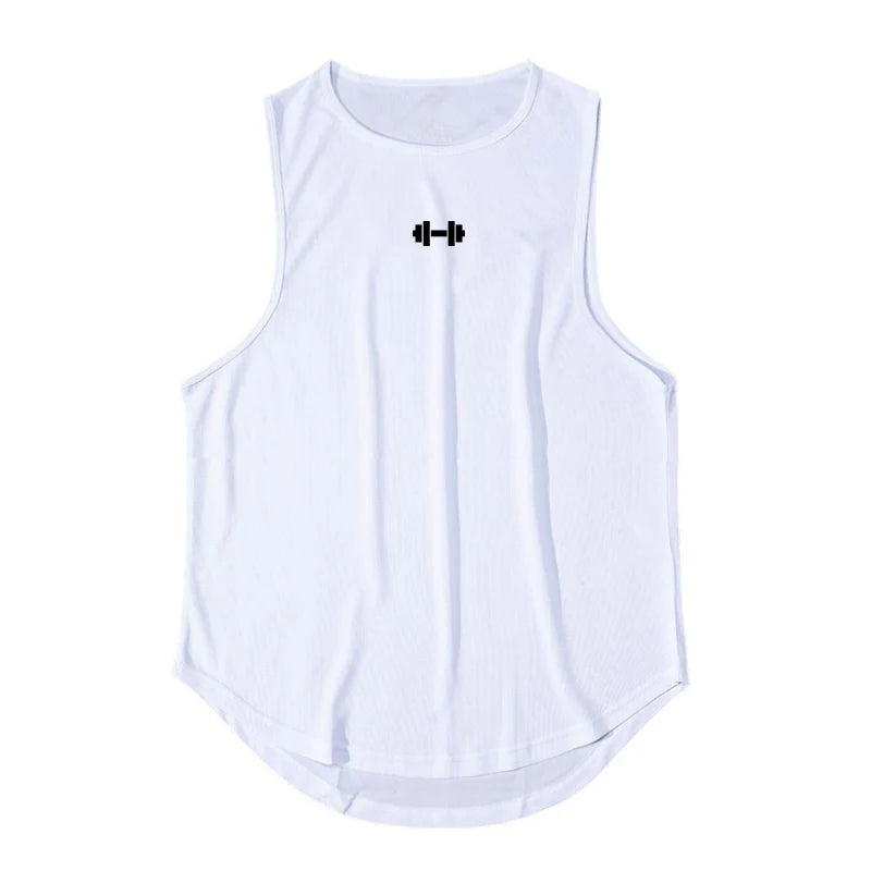 Summer Men's Gym Tank Top Fitness Training Clothing Quick-drying Loose Bodybuilding Sleeveless Shirt Men Fashion Basketball Vest - KHOY