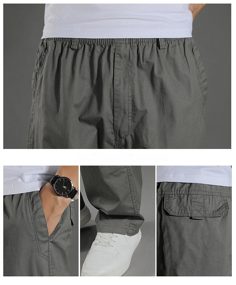 Men's Cargo Pants Summer 100% Cotton Work Wear New in Large Size 6XL Casual Climbing Joggers Sweatpants Hombre Autumn Trousers - KHOY