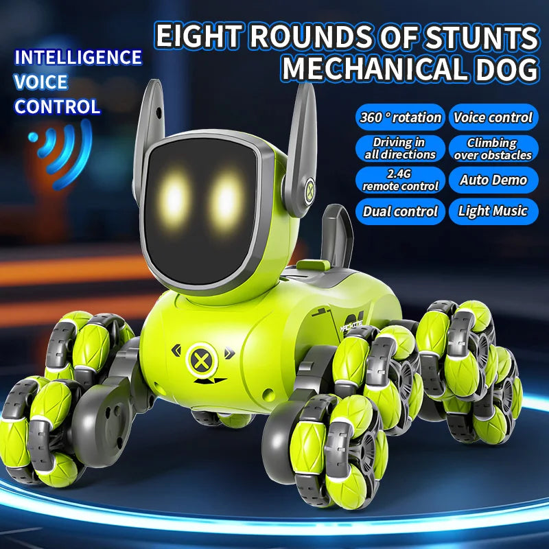 Remote control car Small Eight Wheel Gesture Sensing Multi functional Voice Interaction RC Stunt Machine Dog Q200 Children Toys - KHOY