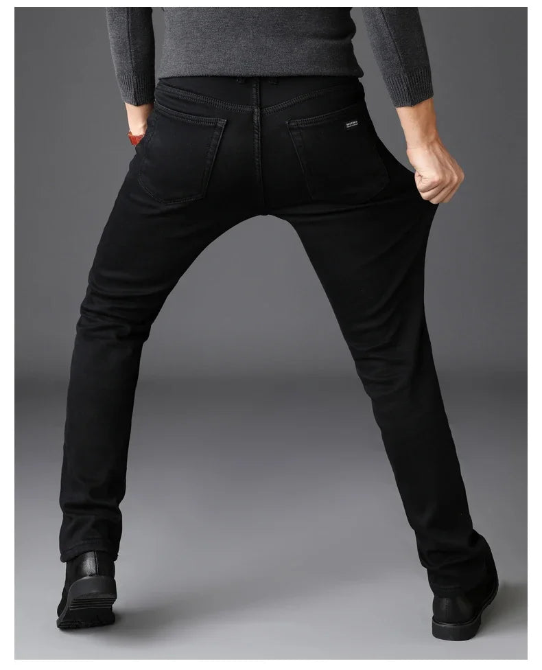 Men Classic Advanced Fashion Brand Jeans Jean Homme Man Soft Stretch Black Biker Masculino Denim Trousers Mens Pants Overalls - KHOY