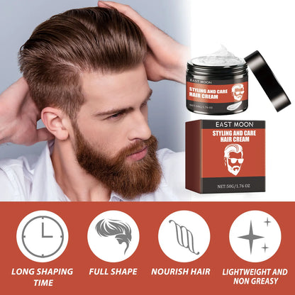 Men Hair Styling Cream Improving Curly Non Greasy Reducing Frizz Strong Holding Edge Control Long Lasting Finishing Hair Pomade - KHOY