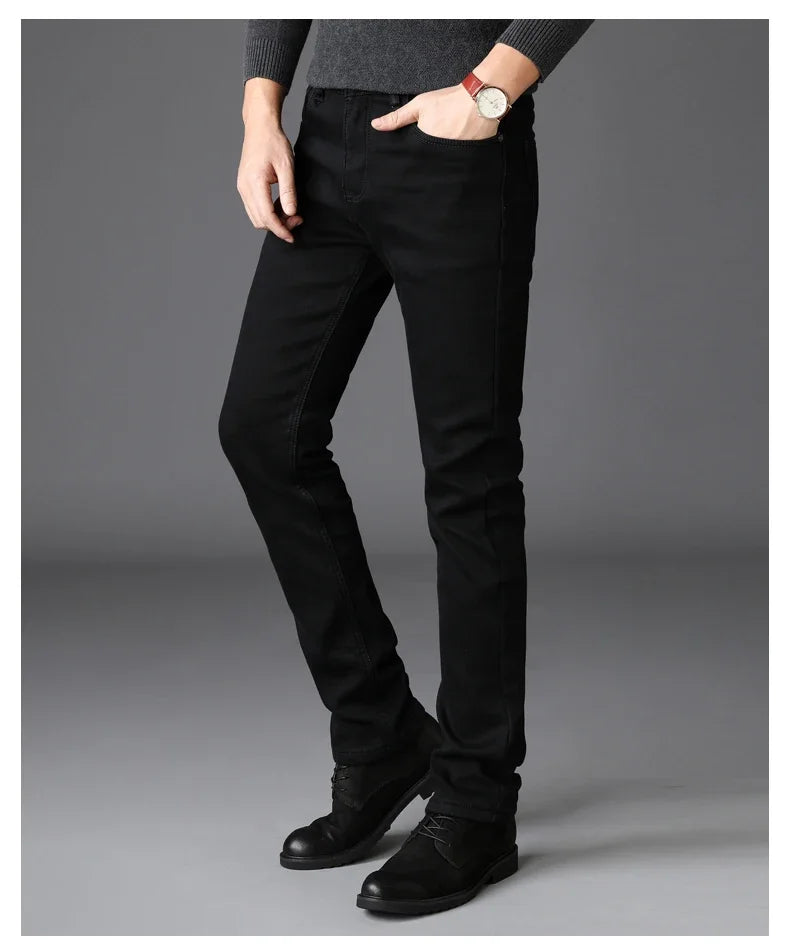 Men Classic Advanced Fashion Brand Jeans Jean Homme Man Soft Stretch Black Biker Masculino Denim Trousers Mens Pants Overalls - KHOY