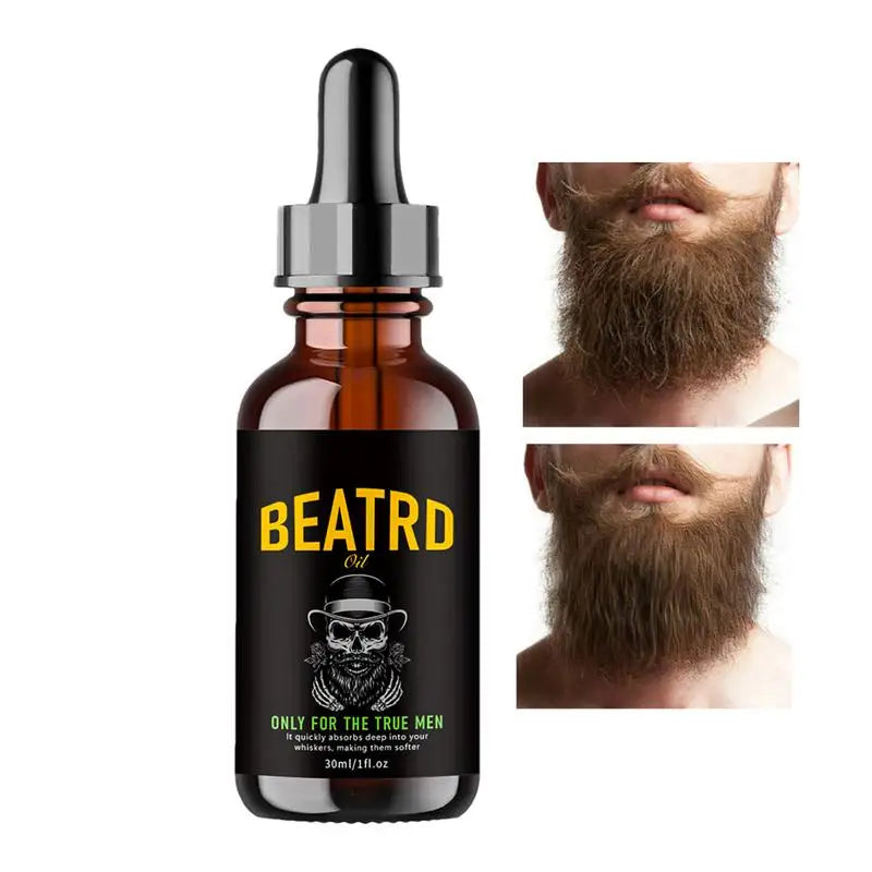 Beard Oil Enhance Mustache Nourishing Smooth Longer Thicker Regrowth Shine Strengthens Moisturizing Beard Growth Oil for Men - KHOY