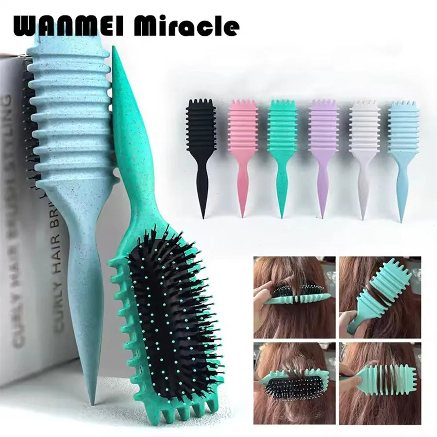 Curly Hair Styling Brush Curl Hair Brush for Combing and Shaping Men's and Women's Curls Reduce Pulling Tools - KHOY