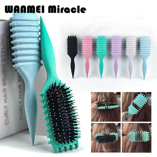 Curly Hair Styling Brush Curl Hair Brush for Combing and Shaping Men's and Women's Curls Reduce Pulling Tools - KHOY