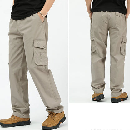 Mens Cargo Pants Cotton Casual Pants Summer Spring Cotton Work Wear Climbing Joggers Sweatpants Hombre Autumn Trousers - KHOY