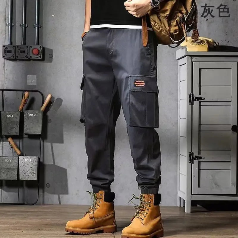 Men Cargo Tactical Pants Work Combat Multi-pockets Casual Training Trousers Overalls Clothing Joggers Hiking Mens Cargo Pant 1PC - KHOY