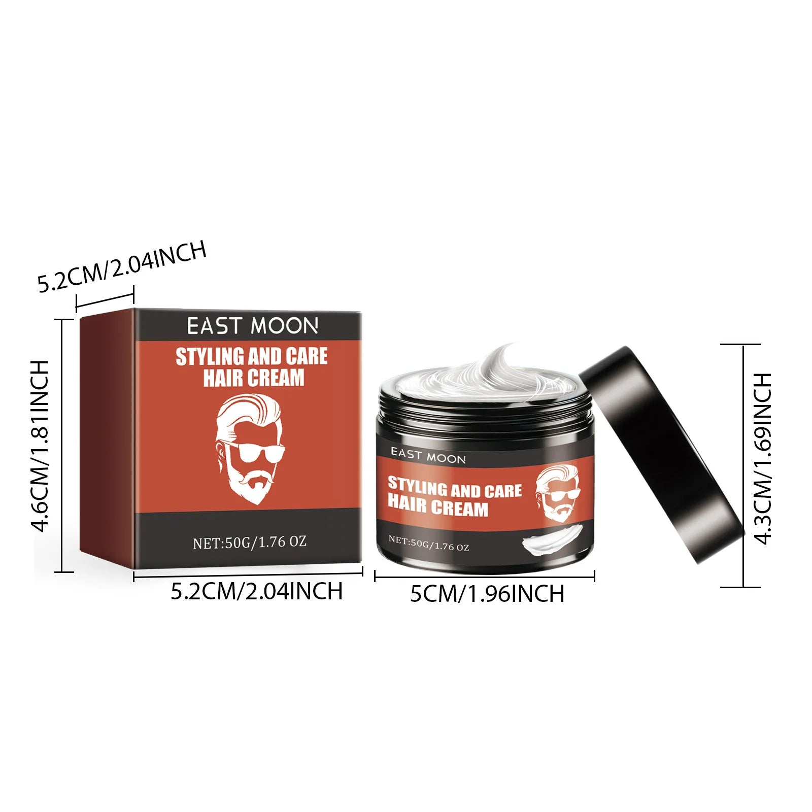Men Hair Styling Cream Improving Curly Non Greasy Reducing Frizz Strong Holding Edge Control Long Lasting Finishing Hair Pomade - KHOY
