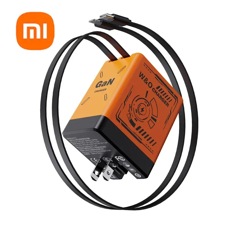 Xiaomi GaN120W Ultra Fast Charger With Retractable Type-C Lightning Cable Fast Charging Adapter For iPhone16 iPad Samsung Huawei - KHOY