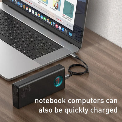 Baseus Power Bank 30000mAh 65W PD3.0 Quick Charging 3.0 FCP SCP Portable External for iPhone 16 15 14 Laptop Tablet Power bank - KHOY