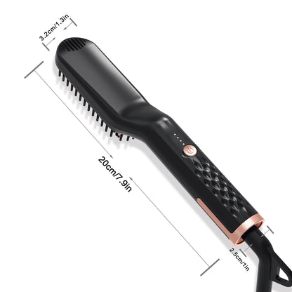 Hot Comb Straightener Heating Comb For Men Beard Electric Negative Ion Hair Straightening Brush Wet Dry Use Quick Hair Styler - KHOY