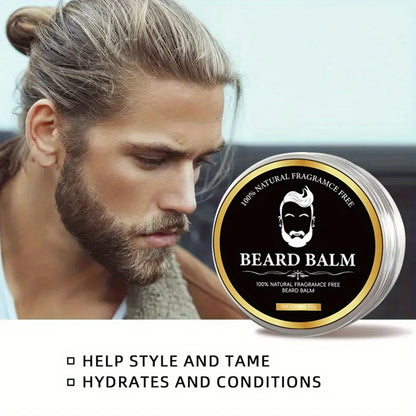Beard Cream for Men,Moisturizing & Styling,No Rinse Care Cream,Beard Oil, Beard Styling Cream,Anti-Frizz,Softens &Tames Hair - KHOY