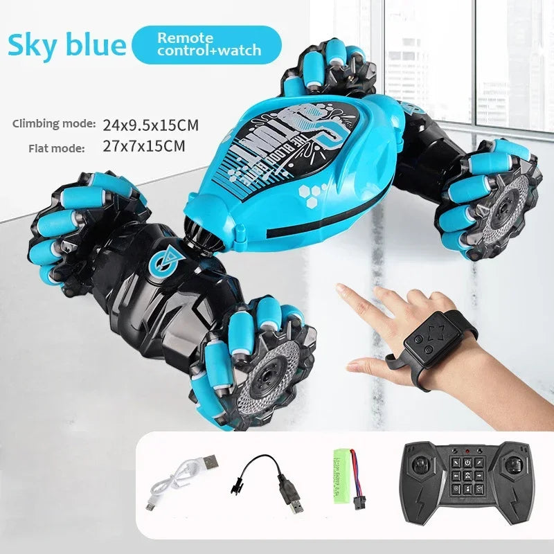 New 4WD RC Car Climbing Stunt LED Electric Cars Gesture Induction Deformation Twist Remote Controlled Car Electronic Toys Gifts - KHOY