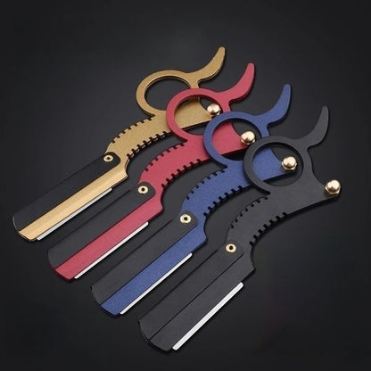 Barber Manual Razor Straight Edge Haircut Beard Eyebrow Shaver Men Depilation Razor Hairdresser Trimming Blades Replaceable - KHOY