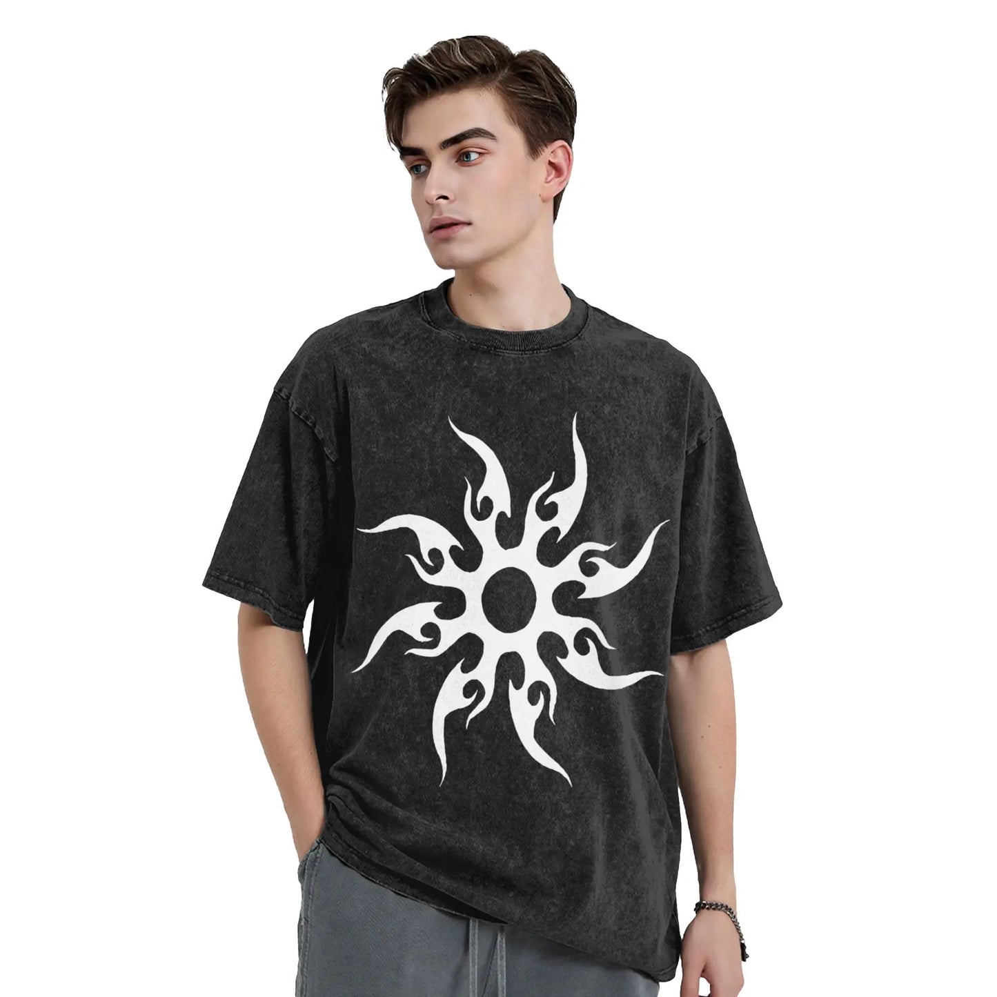 Oversized Washed T-Shirt Forsakens Cotton T-Shirts Meme Trendy Cool Tshirt for Men Beach Y2K Retro Casual Tees - KHOY