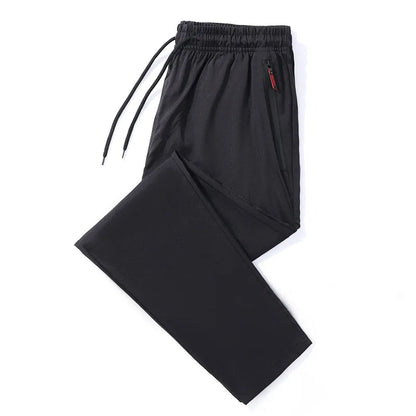 Men's Casual Pants Straight Slim Fit Elastic Waist Jogger Korean Classic Blue Black Gray Male Brand Trousers Plus Size - KHOY