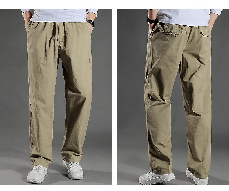 Men's Cargo Pants Summer 100% Cotton Work Wear New in Large Size 6XL Casual Climbing Joggers Sweatpants Hombre Autumn Trousers - KHOY