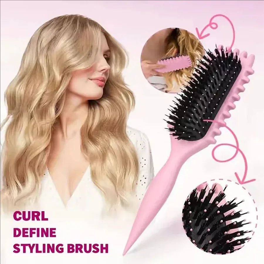 Curly Hair Styling Brush Curl Hair Brush for Combing and Shaping Men's and Women's Curls Reduce Pulling Tools - KHOY