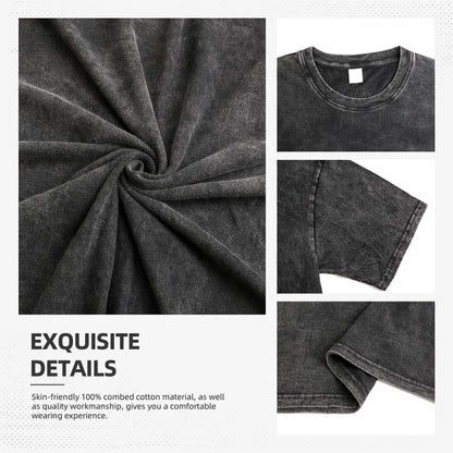 Oversized Washed T-Shirt Forsakens Cotton T-Shirts Meme Trendy Cool Tshirt for Men Beach Y2K Retro Casual Tees - KHOY