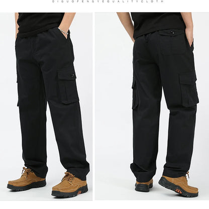 Mens Cargo Pants Cotton Casual Pants Summer Spring Cotton Work Wear Climbing Joggers Sweatpants Hombre Autumn Trousers - KHOY