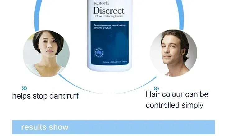 250ml Restoria Discreet Colour Restoring Cream,Grey Hair Treatment Reduce Grey Hair Care - Suitable for Men Women Shampoo - KHOY