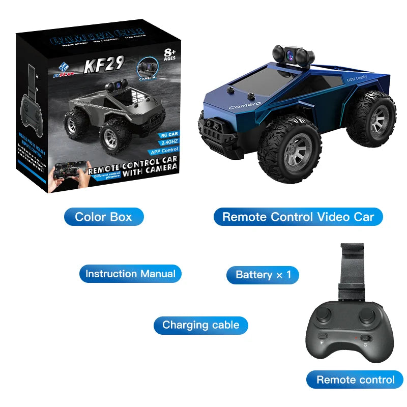 NEW KF29 With HD Camera Can Take Pictures And videos Rc car fpv Remote Conversation and Shooting Wireless Camera RC Car Toy Gift - KHOY