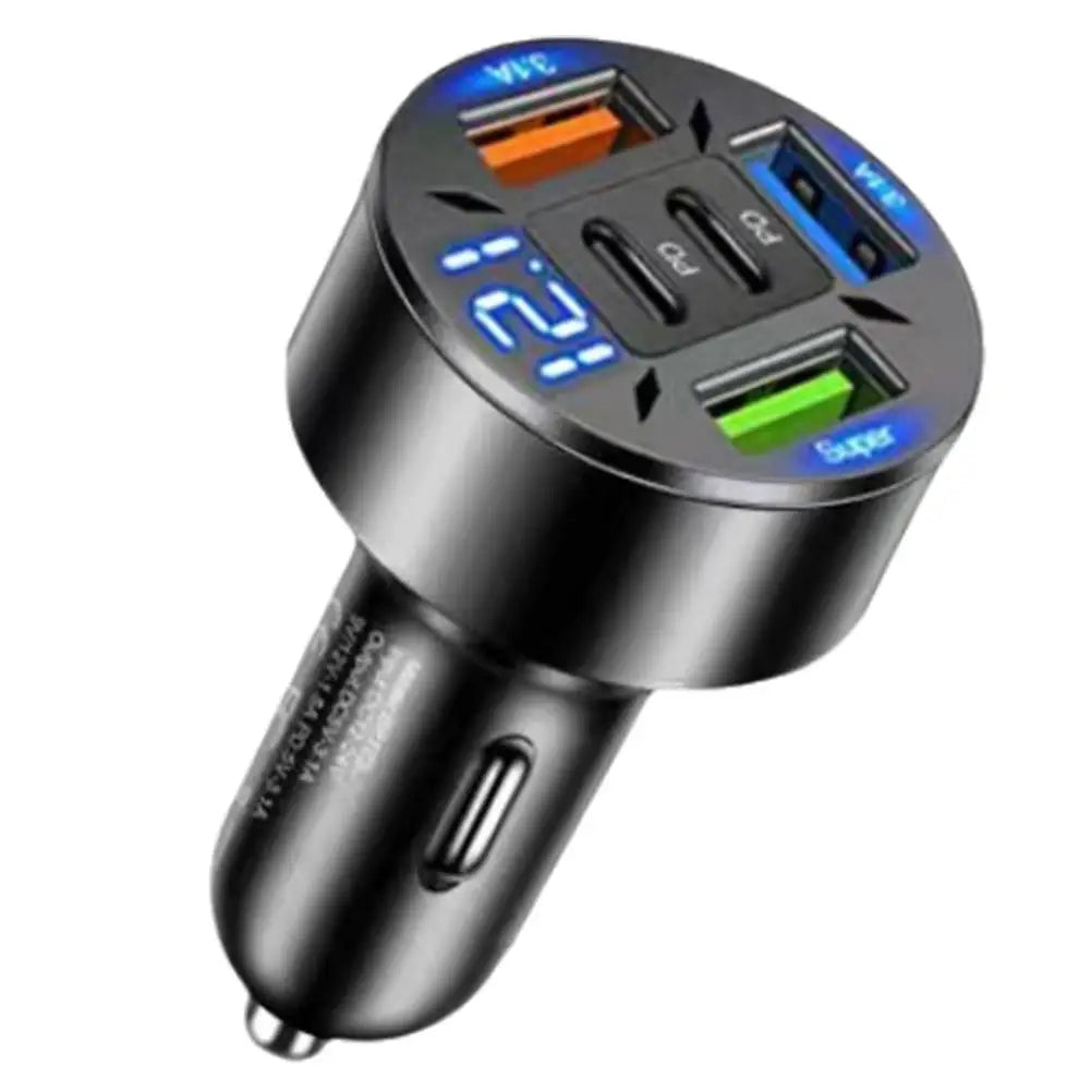 250W 5 Ports Car Charger Fast Charging PD QC3.0 USB C Car Phone Charger Type C Adapter In Car For IPhone - KHOY