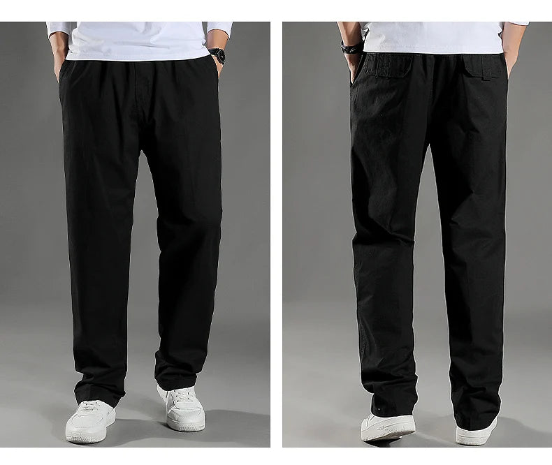 Men's Cargo Pants Summer 100% Cotton Work Wear New in Large Size 6XL Casual Climbing Joggers Sweatpants Hombre Autumn Trousers - KHOY