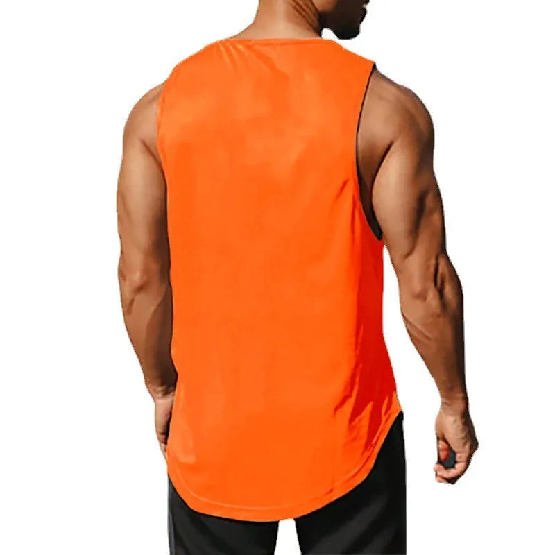 Summer Men's Gym Tank Top Fitness Training Clothing Quick-drying Loose Bodybuilding Sleeveless Shirt Men Fashion Basketball Vest - KHOY