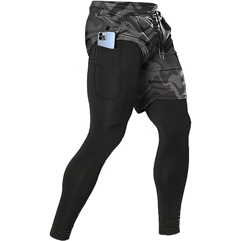 Men's Sport Pants 2 in1 Training Athletic Tracksuits Sportswear Workout Male Jogging Trousers Gym Fitness Running Pants Men - KHOY
