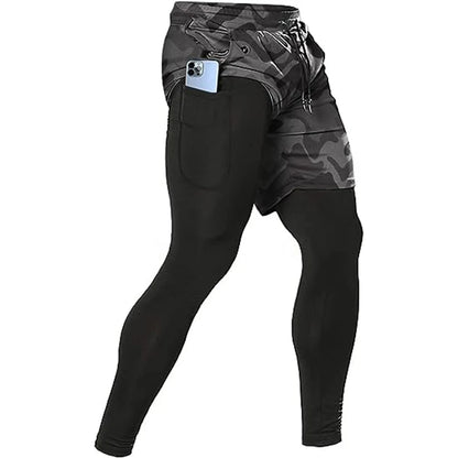 Men's Sport Pants 2 in1 Training Athletic Tracksuits Sportswear Workout Male Jogging Trousers Gym Fitness Running Pants Men - KHOY