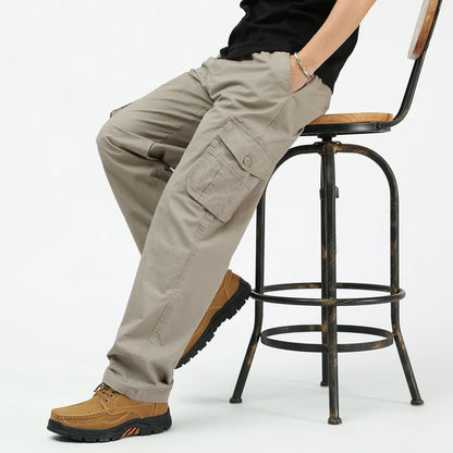 Mens Cargo Pants Cotton Casual Pants Summer Spring Cotton Work Wear Climbing Joggers Sweatpants Hombre Autumn Trousers - KHOY
