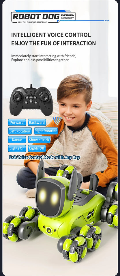 Remote control car Small Eight Wheel Gesture Sensing Multi functional Voice Interaction RC Stunt Machine Dog Q200 Children Toys - KHOY