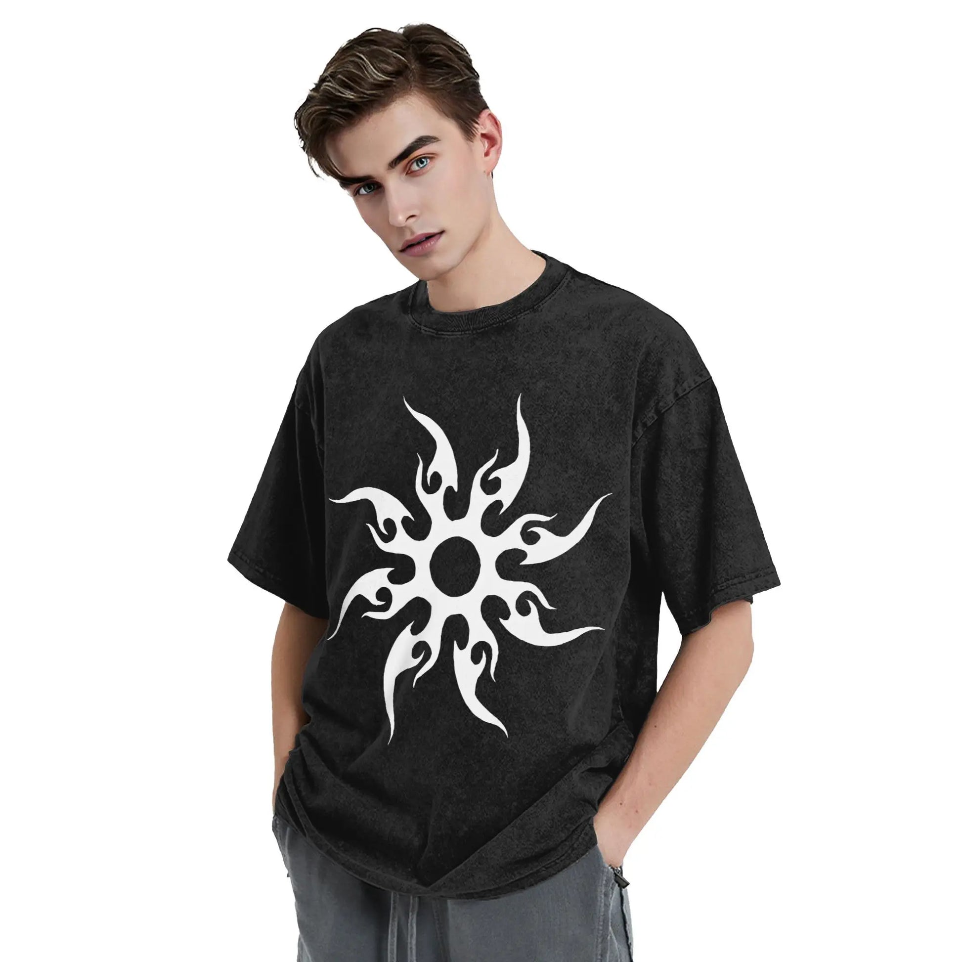 Oversized Washed T-Shirt Forsakens Cotton T-Shirts Meme Trendy Cool Tshirt for Men Beach Y2K Retro Casual Tees - KHOY