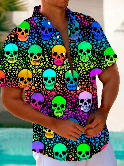 Men's Hawaiian Shirts 3D Print Basic Style Fashion Button Colorful Shirt Lapel Streetwear Hawaiian Blouse shirts for men Summer - KHOY