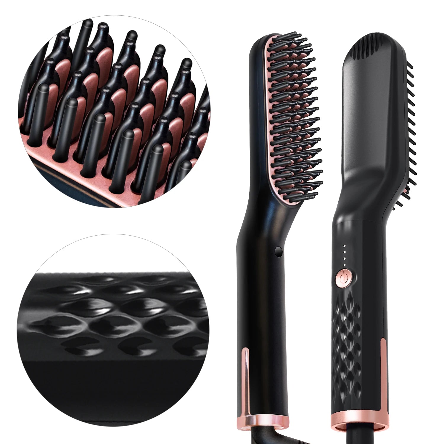 Hot Comb Straightener Heating Comb For Men Beard Electric Negative Ion Hair Straightening Brush Wet Dry Use Quick Hair Styler - KHOY