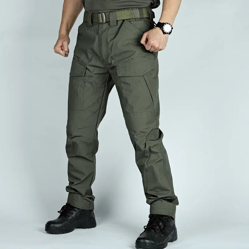 Men's Cargo Pants Multi-Pocket Work Trousers Casual Outdoor Hiking Military Tactical Pants Wear-Resisting Splash-proof Trousers - KHOY