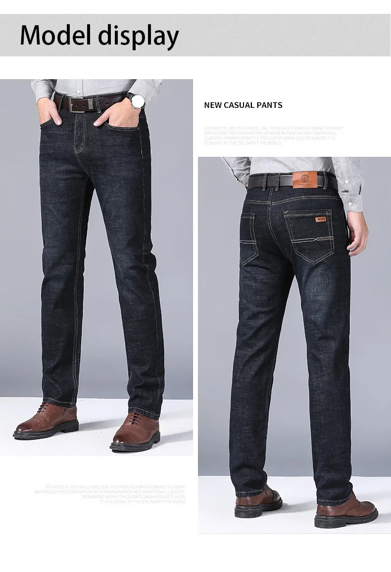 New Men Classic Jeans Jean Homme Pantalones Hombre Men Mannen Soft Black Biker Masculino Denim Overalls Mens Pants Size 32-38 - KHOY