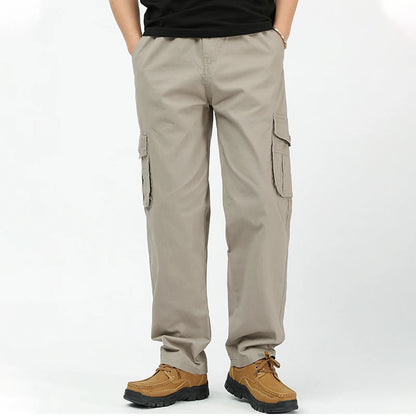 Mens Cargo Pants Cotton Casual Pants Summer Spring Cotton Work Wear Climbing Joggers Sweatpants Hombre Autumn Trousers - KHOY