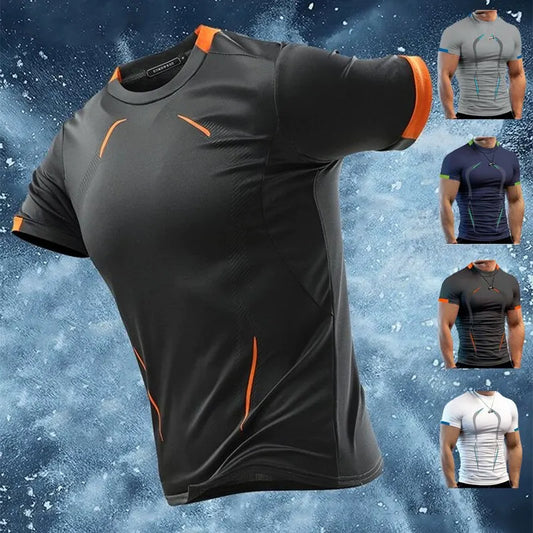 Men New Compression Shirt Men Fitness Gym Super Hero Sport Running T-Shirt Fitness Training Breathable Quick Dry Short Sleeve - KHOY