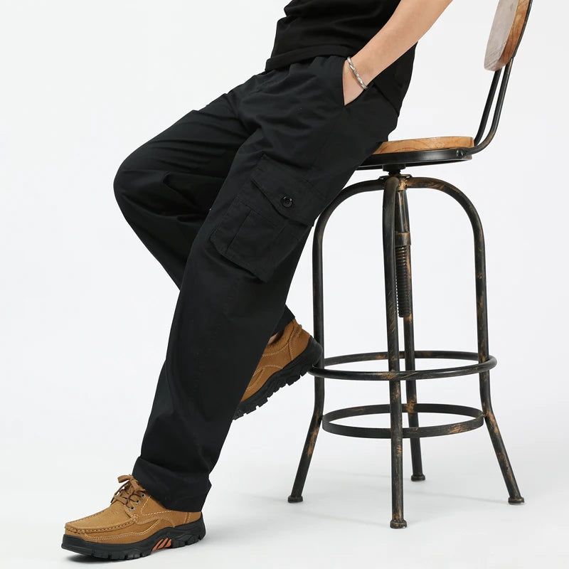 Mens Cargo Pants Cotton Casual Pants Summer Spring Cotton Work Wear Climbing Joggers Sweatpants Hombre Autumn Trousers - KHOY